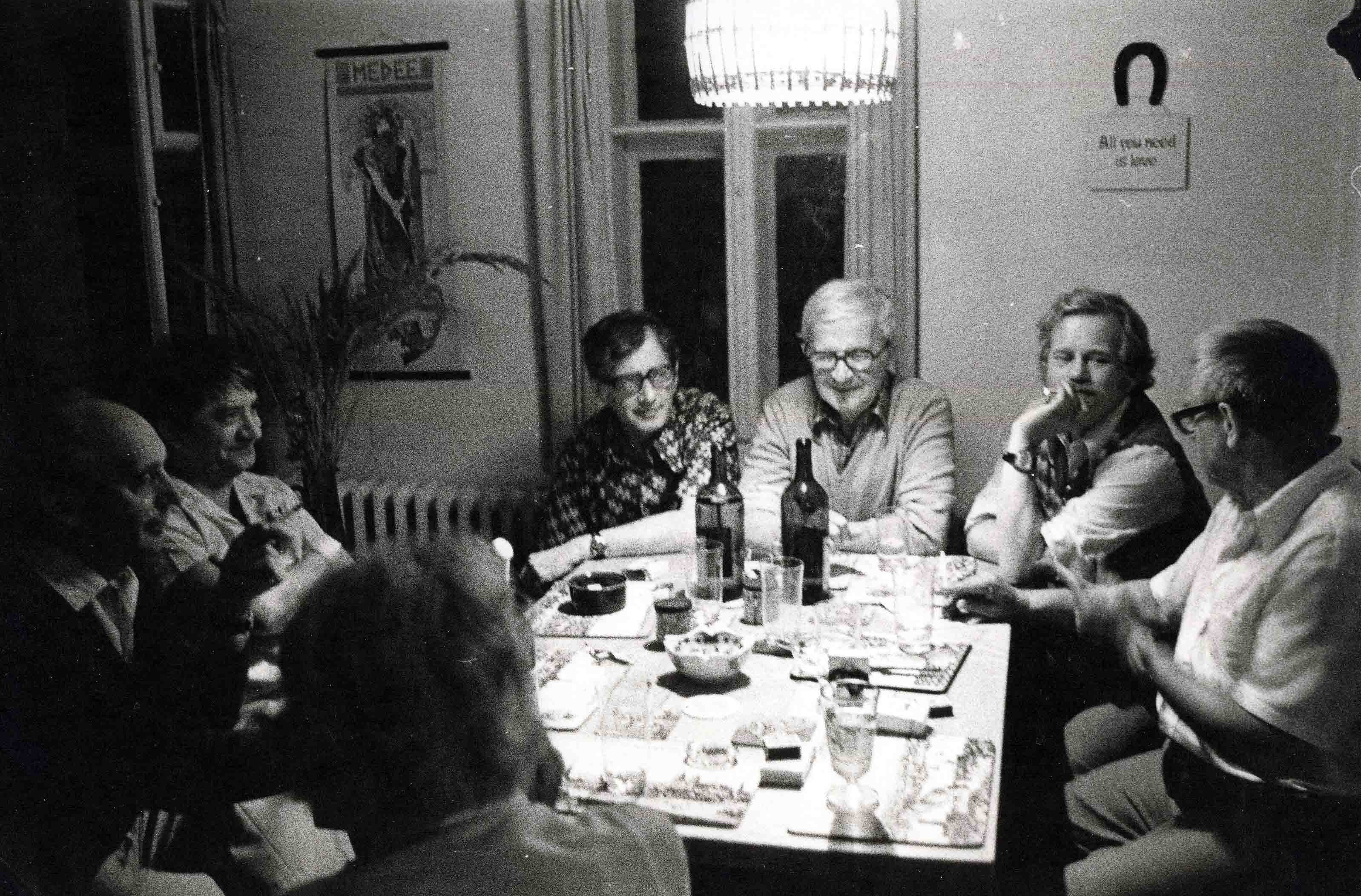 Ladislav Dvořák, Jan Vladislav, Josef Vohryzek, Zdeněk Urbánek,Václav Havel a Josef Hiršal, Hrádeček, konec 70.let