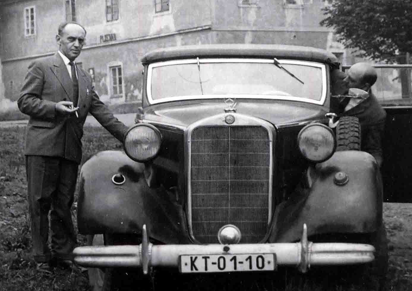 Ladislav Dvořák a pověstná Mercedeska, 1965(?)